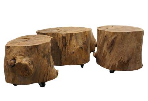 Wooden stump table from the