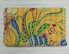 Cotton Handmade Bird Print Indian Kantha Quilt Bedspread Throw Ethnic Coverlet