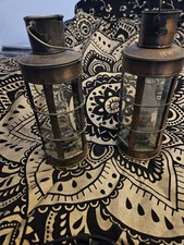 Pair Of Vintage Metal Navigation Sea Lantern Kerosene Maritime Lantern 12" 