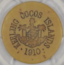 Keeling Cocos Islands 1913 2 Rupees VF30 PCGS