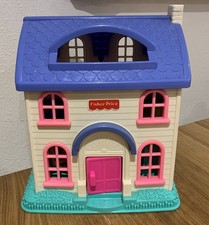 Vintage Fisher Price Little People Dolls House + People and Furniture VGC