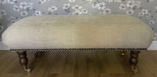 A new footstool in Laura Ashley Edwin Chenille Natural fabric