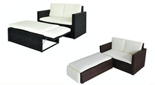 Rattan Outdoor Garden Patio Wicker Furniture Set Sun Bed Sofa 2 Seater Lounger