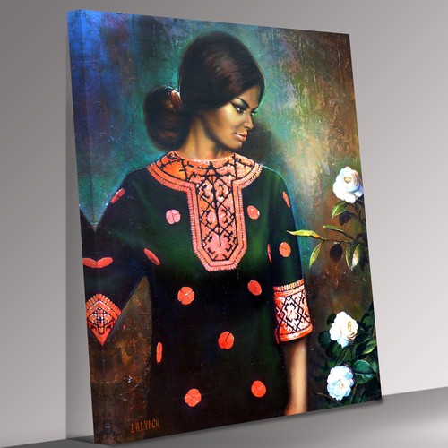 Lynch woman with flowers - ,