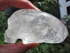 Clear Quartz Crystal Traveller Skull Carving HealingHealing natural Carved 289g