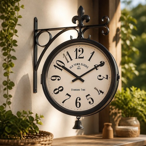 Hanging wall clock - hanging, double