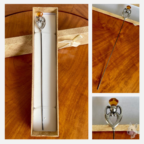 Art nouveau silver hat pin - art,