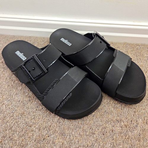 Melissa black slide sandals - melissa,