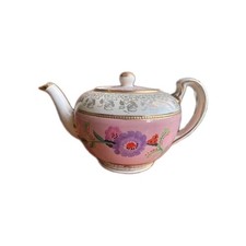 VINTAGE LINGARD WEBSTER ENGLISH POTTERY TEAPOT| ART PORCELAIN POPPY DECO TEAPOT
