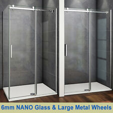 Aica Frameless Sliding Shower Enclosure Door and Tray 1950 Glass Screen Cubicle