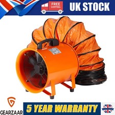 Portable Industrial Ventilator Axial Blower Workshop Extractor Fan 8" + 10M Duct