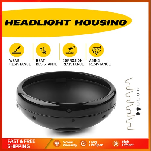 Motorcycle headlight black - 7"motorcycle,