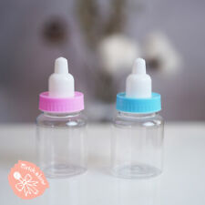 24pc Pink or Blue Fillable Bottle Baby Shower Favors Plastic Milk Bottle
