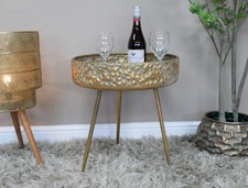Gold Embossed Metal Bedside