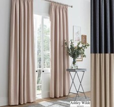 ASHLEY WILDE Addy Textured Tape Top OR Eyelet Lined Blackout Curtain