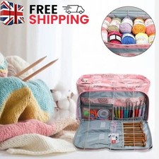Knitting Crochet Yarn Tote Bag Wool Storage Organiser with Needle Holder