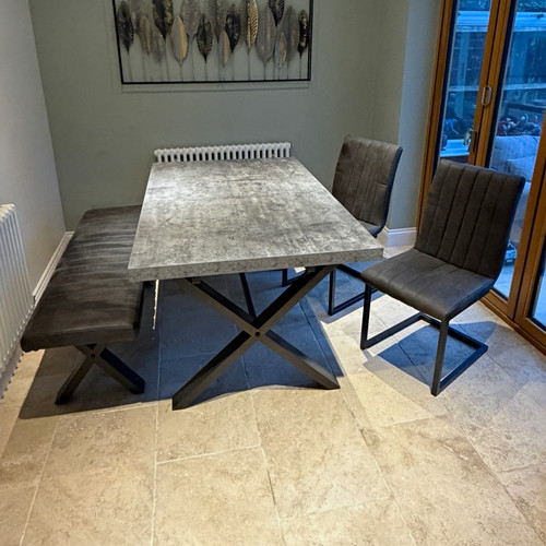 Rectangular grey black dining - grey/black,
