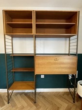 Mid Century Ladderax 2-Bay Teak Modular Shelving & Bureau