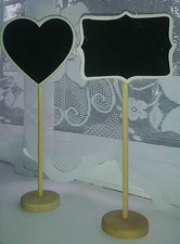 5 x Tabletop Chalkboards for weddings parties Guest placement Heart chalk board