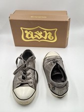 Ash Virgo Silver Leather Low Top Sneakers Lace Up Trainer Shoes Size UK 8.5