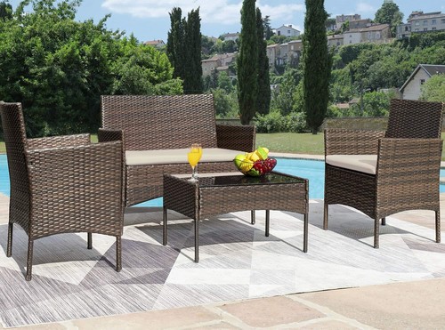 4pcs rattan outdoor - outdoor, garden