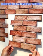 10/20 x 3D Red Brick Faux Wall