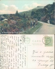 Country lane with people walking Hertfordshire England National Series 1907