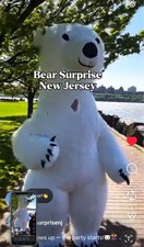 Inflatable Polar Bear Costume Adult Suit Animal Inflated  for Party + Battery