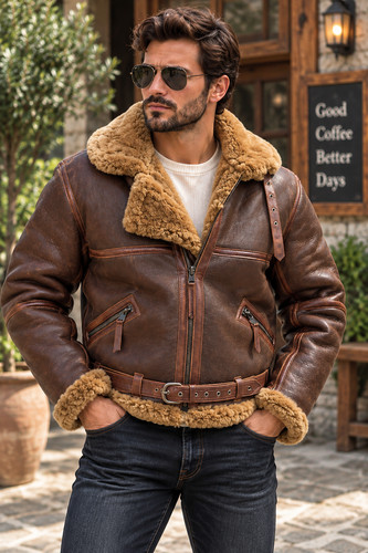 Men raf real sheepskin - real,