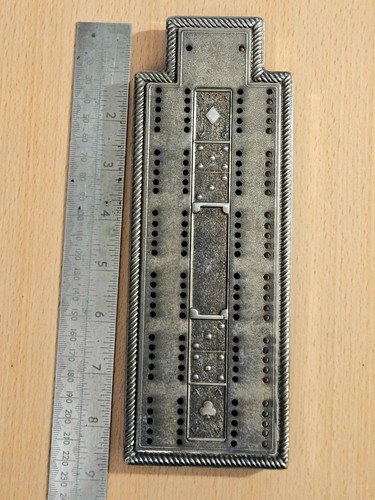 Silver plate cribbage - plate,