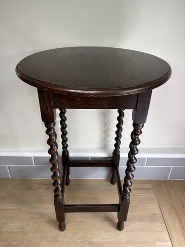 Vintage oak side table plant - vintage,