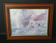 Framed Rose Cottage by Daniel Sherrin Reproduction Faux Oil Painting