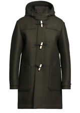 RRP £610 BARACUTA Duffle Coat UK40 IT50 L Wool Blend Loden Green Toggle