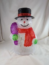 Acrylic Snowman With White LED Lights Battery Operated 30cm Perfect Christmas