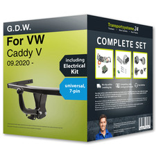 Towbar fixed for VW Caddy V 09.2020- + 7pin universal electrical-kit with manual