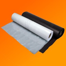CLEAR & BLACK 500G POLYTHENE PLASTIC SHEETING 2M & 4M WIDTHS VARIOUS LENGTHS