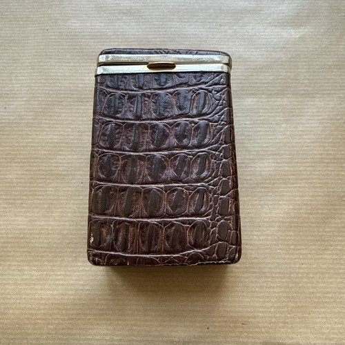 Vintage brown leather brass - leather,
