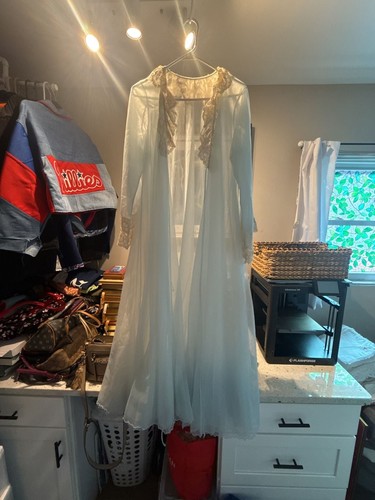 Vintage sheer chiffon peignoir - vintage,