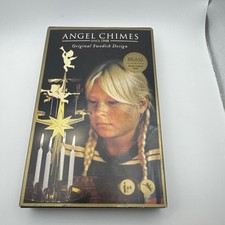 Original Swedish Design Christmas Angel Chimes Brass Plated Steel W/ 4 Candles