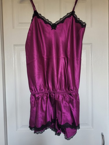 Indigo sky purple satin teddy - indigo,