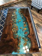 Resin live edge coffee table