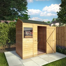 Waltons 6x4 Wooden Garden Shed Reverse Apex Overlap Storage Shed with Windows