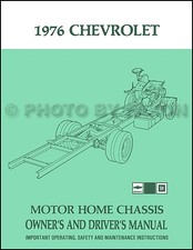 1976 Chevrolet Engine Home Chassis Owners Manual Chevy P30 Camper Driving