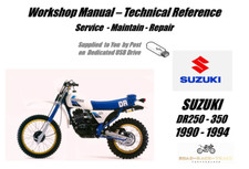 Suzuki DR250 DR 250 DR350 DR 350 Service Repair Workshop Manual USB 1990 - 1994