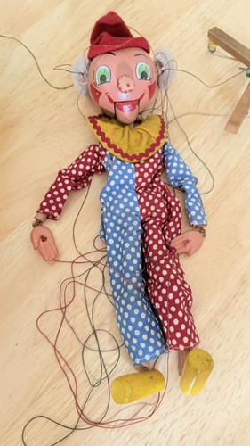 Vintage wooden pelham clown - wooden,