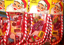 Retro Vintage 10" Mesh Net BOYS Christmas Stocking W/1960s-80s Toys RACECARS!