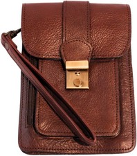 Le Sabbi Men's Leather Wrist Bag – Snap Buckle Closure with Key Detachable... 