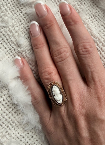 Antique cameo athena ring - antique,