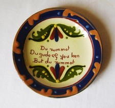 Longpark Devon Motto Ware Dish 10 cm wide "Du zummat, Du gude ef you ken..etc."