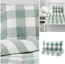 IKEA Emmie Ruta King Size Duvet Cover & 2x Pillow Cases, ( Green )